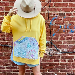 Vintage Patchwork Quilt Handmade Oversized Sweatshirt