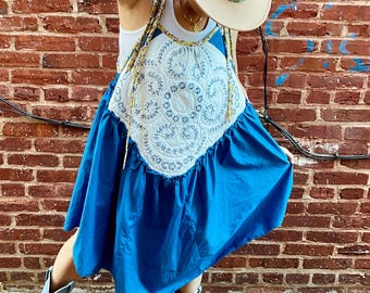 Handgemachte Vintage Patchwork Quilt Racerback Sommerkleid Top