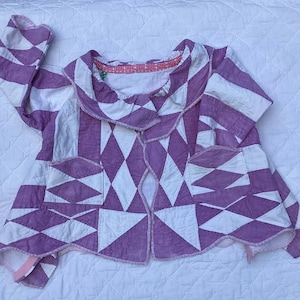 Little Girls Vintage Patchwork Quilt Handmade Swing Coat