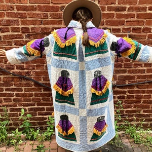 Vintage Quilt Handmade Oversized Duster Coat