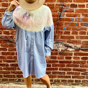 Handmade Vintage Quilt Capelet Style Poets Smock Dress/Top
