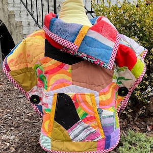 Little Girls Vintage Patchwork Quilt Handmade Poncho Cape Coat