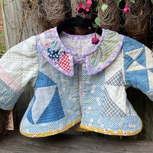 Tiny Girls Vintage Patchwork Quilt Handmade Swing Coat