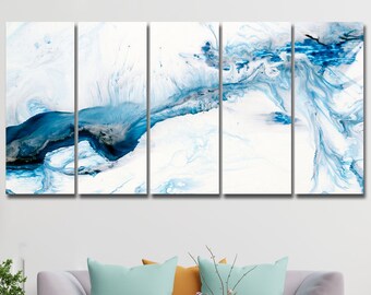 Light Blue Canvas Wall Art - Etsy