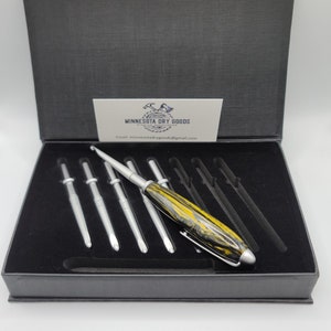 Interchangeable Crochet Handle and Hook Set - Silver Banana