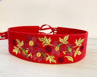 Linen Belt,Linen Belt With Embroidery,Flower Embroidery Belt, Linen,IN Stock,Accessories,Flax Belt For Clothes,Flax,