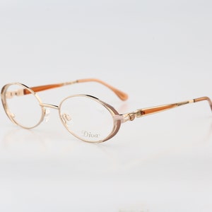 Diva 5123 76, Vintage 90s unique victorian gold oval eyeglasses frames womens NOS