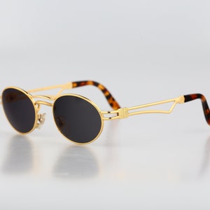 O Marines Tatoo 50 Or Or, Vintage 90s gold steampunk oval sunglasses mens & women, NOS
