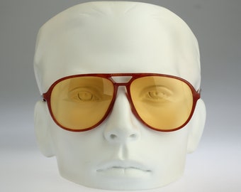 Silhouette M 2708 C 1378, Vintage 80s tinted yellow lenses tortoise oversized aviator sunglasses men & women NOS