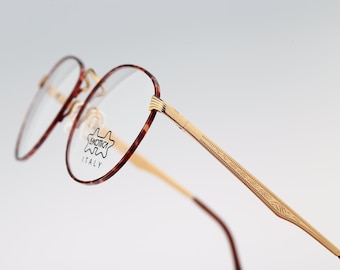 Luxottica 1223 G350 Gold Plated 18K, Vintage 90s Gold and