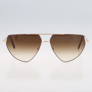 Andy Wolf Drax Col. H 2000s gray and gold womens large aviator sunglasses