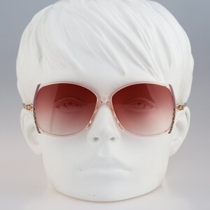 Silhouette M 1774 20 C 2202, Vintage 80s Tinted pink lenses unique clear butterfly sunglasses women, NOS