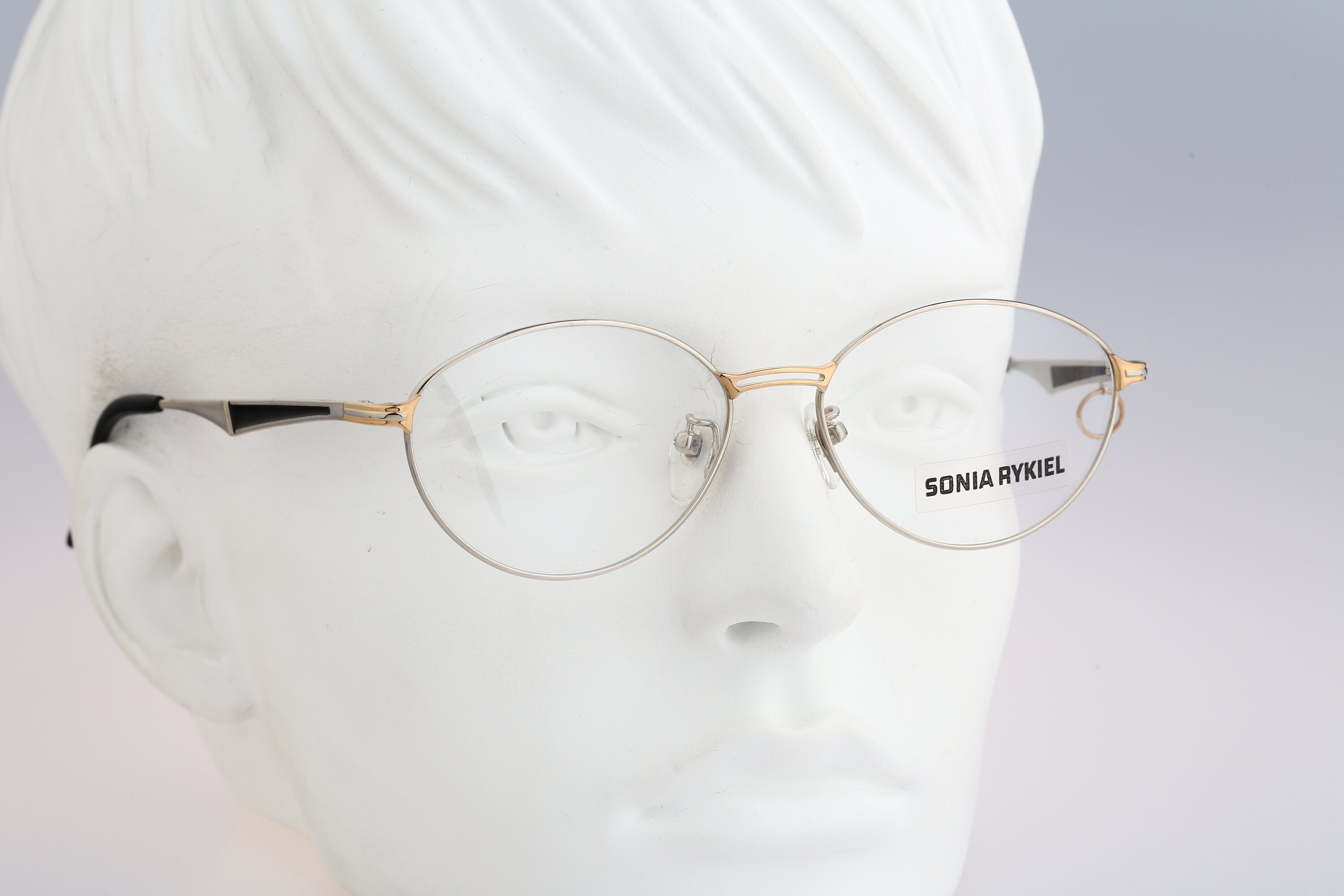 ソニアリキエルゴールドメタルフレーム眼鏡2個セット SONIA RYKIEL ソニアリキエル メガネ 眼鏡 度有 ハーフリム