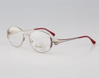 Annabella 1171 7, Vintage 90s silver oval glasses frames womens NOS