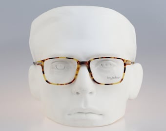 Byblos BY 120 7004, Vintage 90er Jahre Brille gold und Schildpatt eckig Brille Herren & Damen NOS