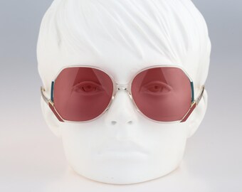 Silhouette M 1163 20 C 1232 Vintage 80s tinted lenses clear oversized butterfly sunglasses women, NOS