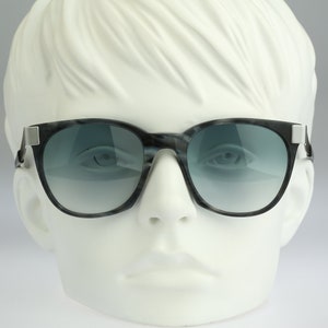 Schau Vienna Hand made in Austria, Vintage 90s tinted turquoise lenses oversized square sunglasses women, NOS