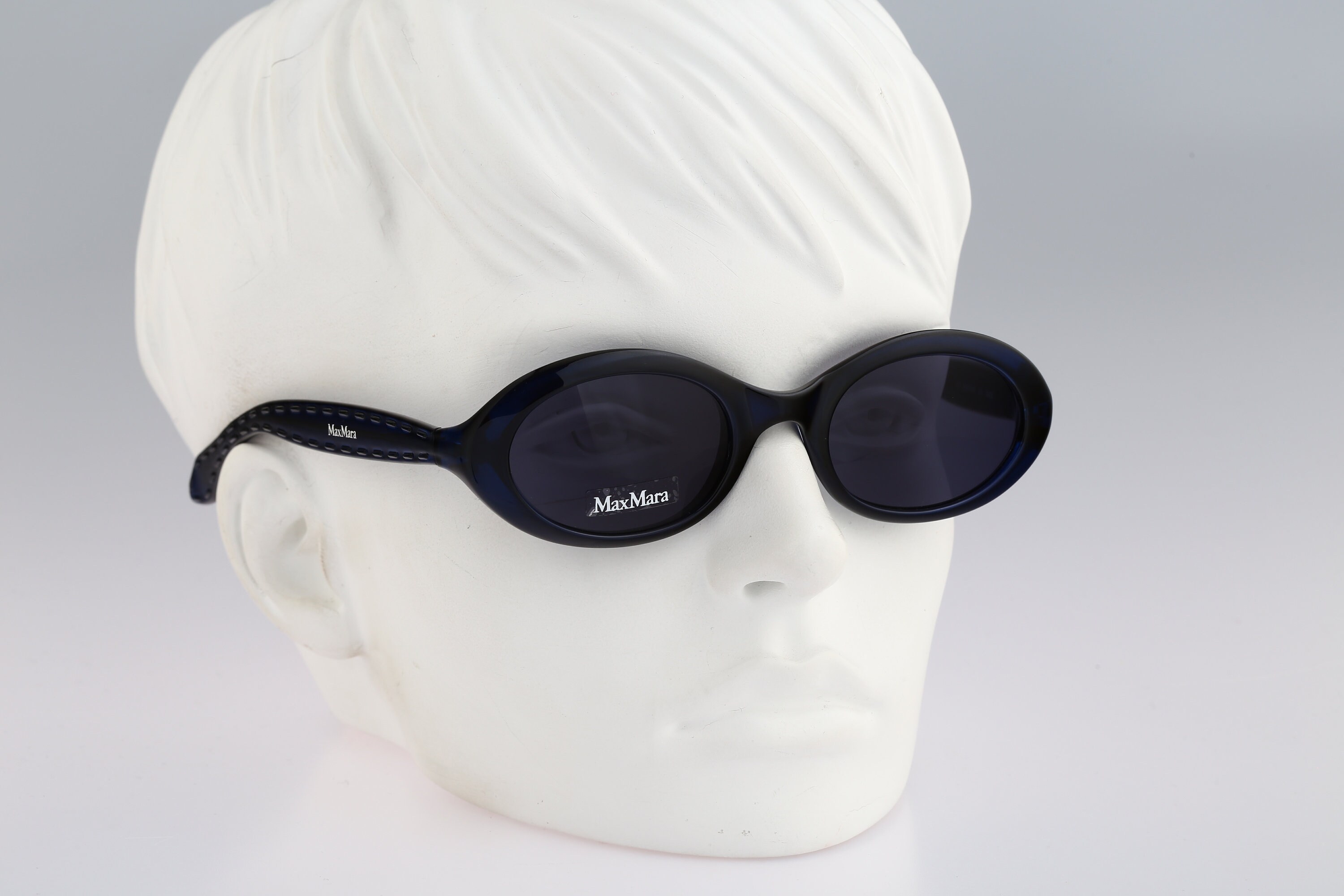 Maxmara 54 S 5JD, Vintage 2000s Blue Oval Sunglasses Women NOS - Etsy