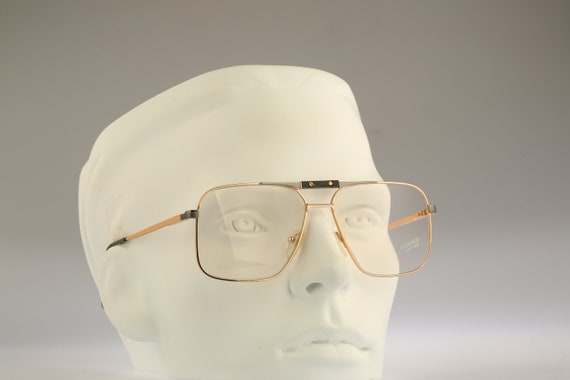 Men's Retro Square Glasses - Gold Metal Frame, Clear Lenses, UV400 Protection (Unisex)
