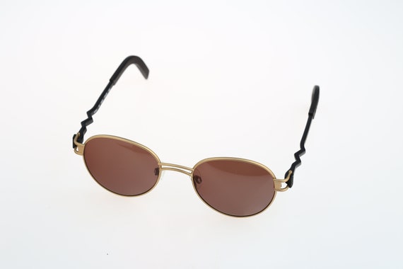 Gold round sunglasses men, Adidas A702 6050, Vint… - image 6