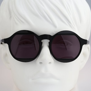 Oversized round sunglasses, Essor Collection 006, Vintage 90s unique black circle sunglasses women NOS