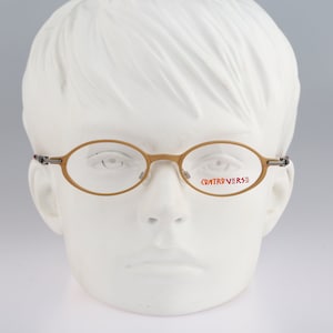 Contro Verse 4150 123, Vintage 90s unique yellow oval eyeglasses frames mens & womens NOS