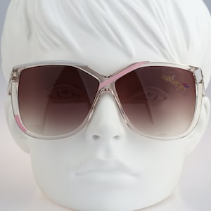Silhouette M 3078 C 1314, Vintage 80er Jahre Unikat klar Oversized Eckige Sonnenbrille Damen, NOS