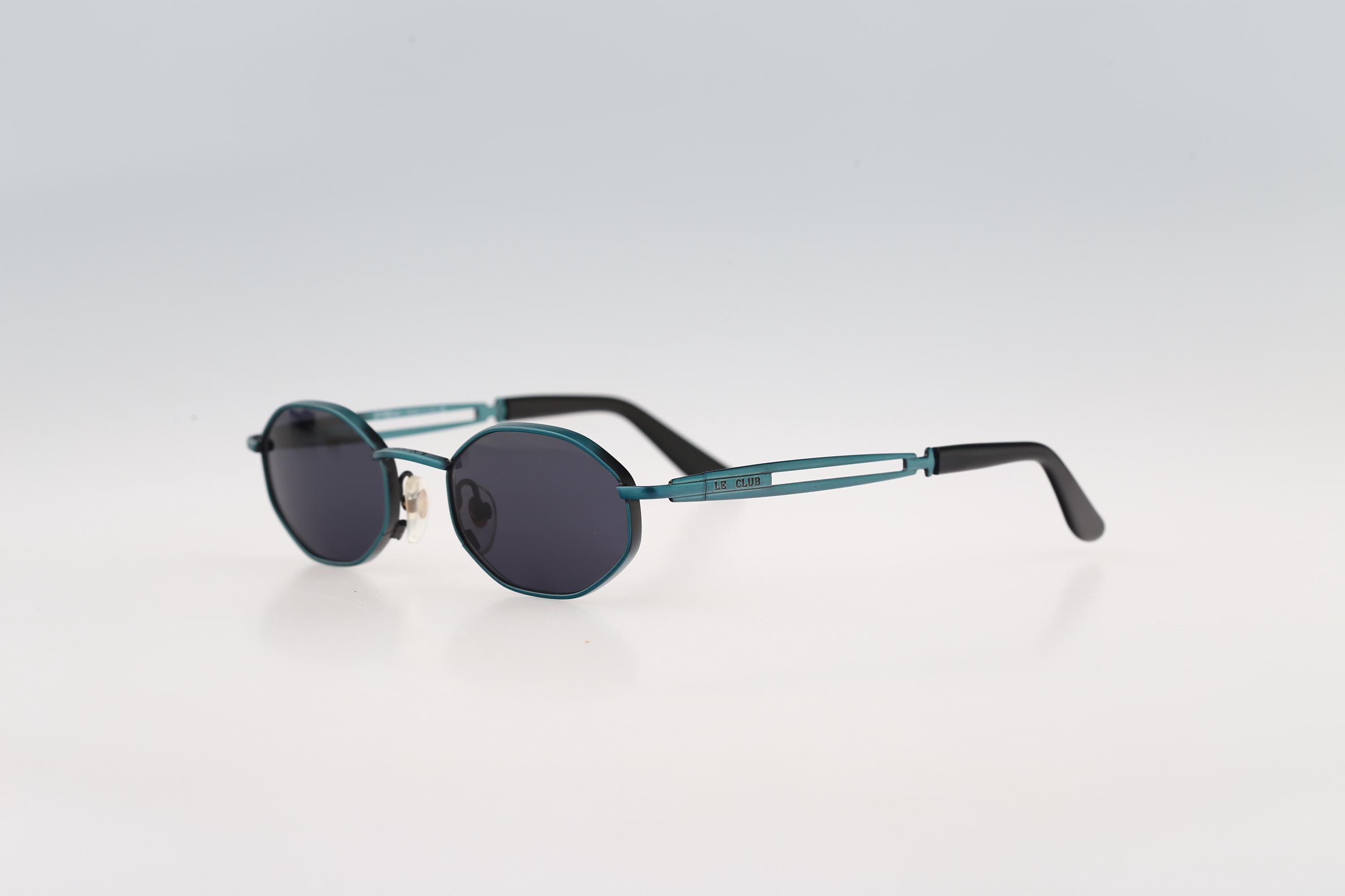 Lunettes De Soleil Le Club Vintage - Monture Argent Métal, Verres Marron, Forme Ovale, Occasion