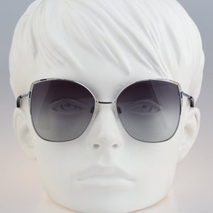 Silhouette M 6012 C 3042, Vintage 70s unique silver oversized butterfly sunglasses women, NOS