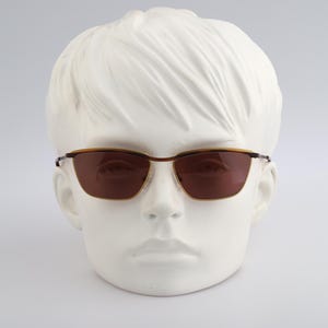 Missoni M 326 H07, Vintage 90s unique matte tortoise & gold browline small cat eye sunglasses women, NOS