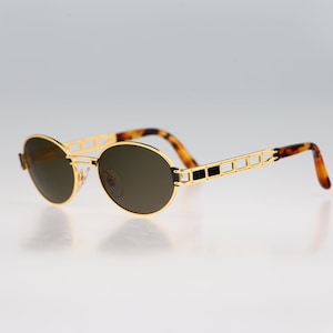 Le Club 1326 OR OR, Vintage 90s gold and tortoise small oval sunglasses mens & women, NOS