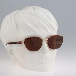 Silhouette M 6193 20 V 6050, Vintage 80s gold & tortoise cat eye sunglasses women, NOS