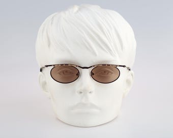 Chai Original GR2 F8, Vintage 90s tinted lenses crazy steampunk gold and purple small oval sunglasses women, NOS