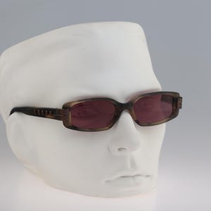 Jean Paul Gaultier 56-0016 1, Vintage 90s buffalo horn color steampunk rectangle sunglasses men & women, NOS