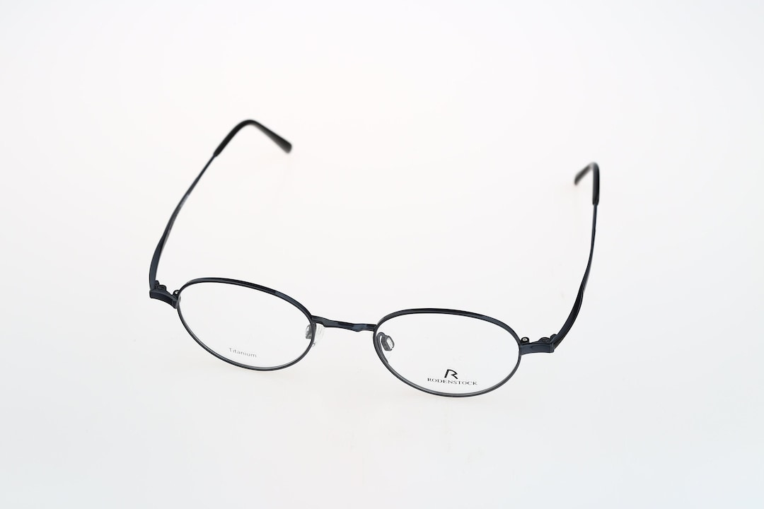 Rodenstock R4221 C Titanium, Vintage 90s Blue Small Panto Round