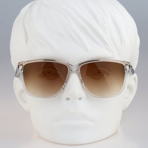 Silhouette M 1761 20 C 5648, Vintage 80s unique clear oversized square sunglasses women, NOS