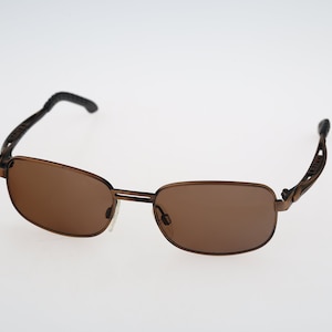 Charro 40 4, Vintage 90s antique gold steampunk rectangle sunglasses mens and women, NOS