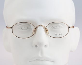 Matsuda 10112 PG, Vintage 90s unique gold small hexagon glasses frames mens & womens NOS