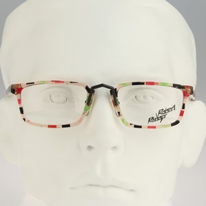 Robert Rudger 490 91, Vintage 90s unique colorful rectangle glasses frames mens & womens / NOS