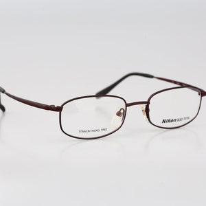 Nikon Dura Titan DT4369 0416 Titanium, Vintage 90s bronze rectangle eyeglasses frames mens & women NOS
