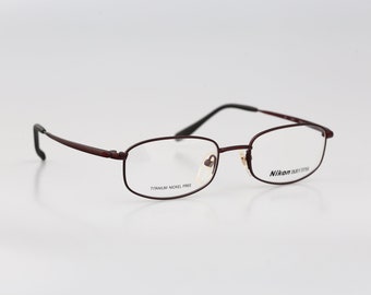 Neon Koralle Brillenfassungen DT4369 0416 Titanium, Vintage 90er Jahre bronze Rechteck Brille Herren & Damen NOS