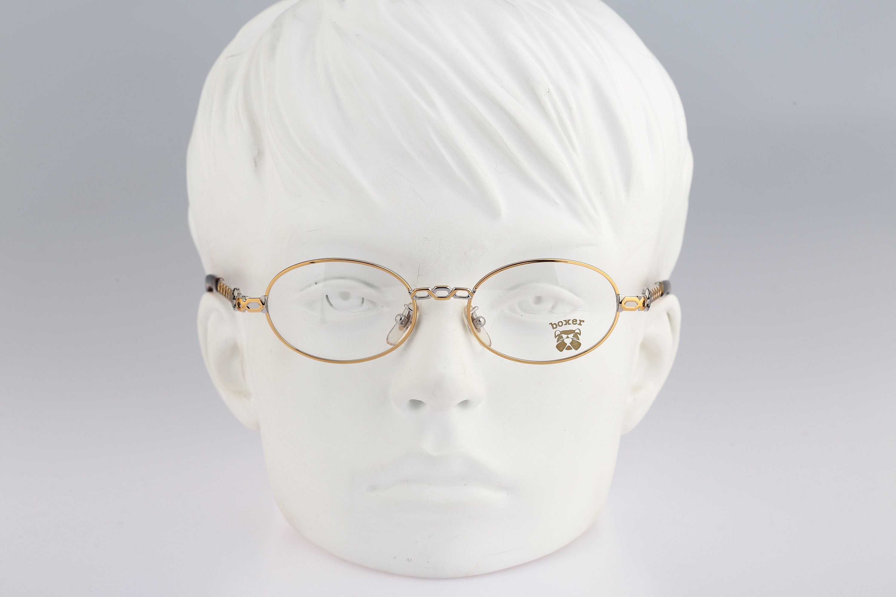 Boxer V 04 3955, Vintage 90s Silver and Gold Small Oval Eyeglasses ...