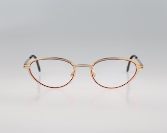 Mondi by Metzler 2403 671, Vintage 90s gold unique cat eye glasses frames womens NOS