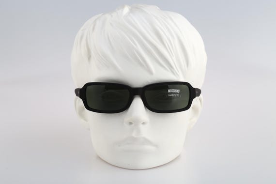 Moschino M 3596 S 31, Vintage 90s Black Rectangle Sunglasses  display picture 1