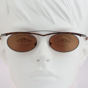 Mill B. by MİKADO 525 9-112 Hand made, Vintage 90s unique steampunk oval sunglasses women, NOS