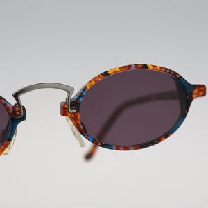 Robert Rudger 1130 144 07, Vintage 90s unique colorful small oval sunglasses women, NOS