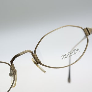 Matsuda 10110 AS, Vintage 90s antique silver unique victorian small hexagon glasses frames mens & womens NOS