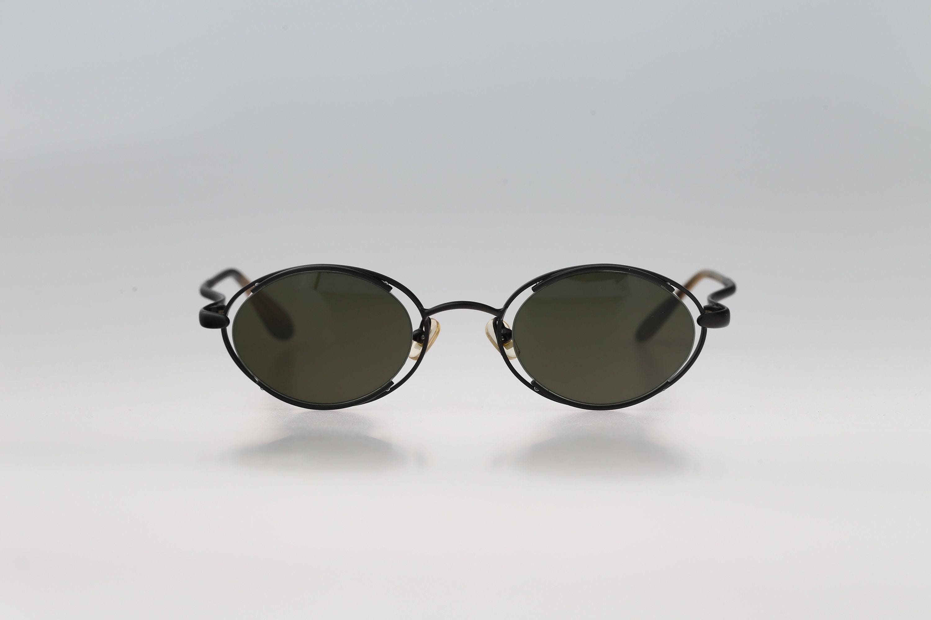 Lagerfeld 4121 02, Vintage 90s Black Unique Steampunk Half Rim
