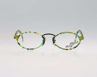 Robert Rudger 0760 118 03, Vintage 90s unique colorful oval eyeglasses frames mens & womens NOS