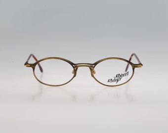 Robert Rudger 1450 123 36, Vintage 90er Jahre antique gold Unikat kleine ovale Brillenfassung Herren & Damen NOS